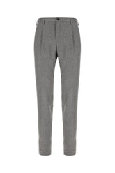 Grey stretch wool blend pants -  | Wise