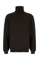 Dark brown wool blend sweater -  | Wise