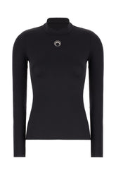 Black stretch nylon t-shirt -  | Wise