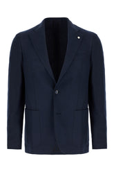 Navy blue cotton blazer -  | Wise