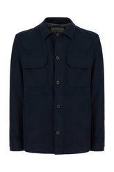 Midnight blue stretch cotton blazer -  | Wise