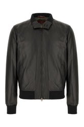 Black nappa leather padded jacket -  | Wise