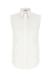 Stretch cotton blend sleeveless shirt -  | Wise