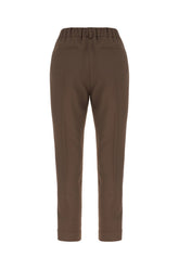 Brown acetate blend pants -  | Wise