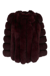 Aubergine fox fur coat -  | Wise