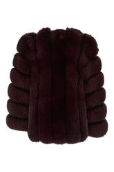 Aubergine fox fur coat -  | Wise