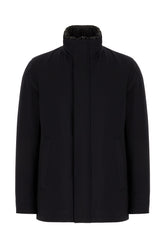 Midnight blue stretch polyester down jacket -  | Wise