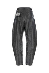 Dark grey synthetic leather pants -  | Wise
