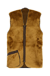 Caramel acrylic blend reversible vest -  | Wise
