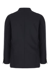 Midnight blue polyester blend blazer -  | Wise