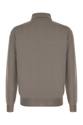 Dove grey wool polo shirt -  | Wise