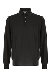Midnight blue wool polo shirt -  | Wise