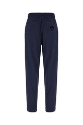 Navy blue stretch cotton blend joggers -  | Wise