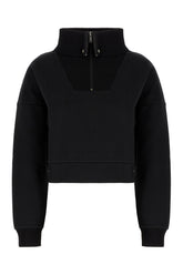 Black cotton blend sweatshirt -  | Wise