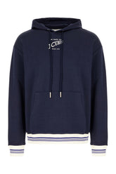 Navy blue stretch cotton blend sweatshirt -  | Wise