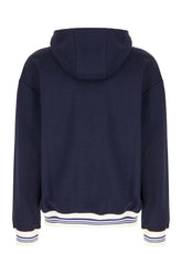 Navy blue stretch cotton blend sweatshirt -  | Wise