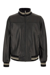 Black leather bomber jacket -  | Wise