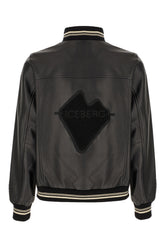 Black leather bomber jacket -  | Wise