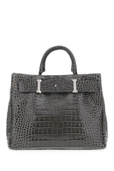 Grey leather handbag -  | Wise