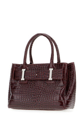Plum leather handbag -  | Wise