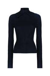 Maglione in misto viscosa blu notte -  | Wise