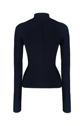 Maglione in misto viscosa blu notte -  | Wise