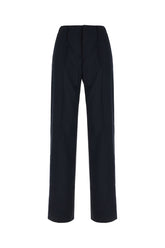 Midnight blue stretch polyester blend pants -  | Wise