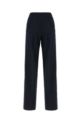 Midnight blue stretch polyester blend pants -  | Wise
