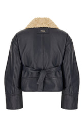 Midnight blue leather jacket -  | Wise