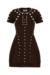Chocolate viscose blend dress -  | Wise