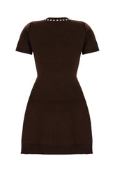 Chocolate viscose blend dress -  | Wise