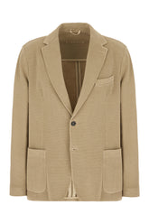 Beige stretch cotton blazer -  | Wise