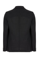 Black silk blend blazer -  | Wise