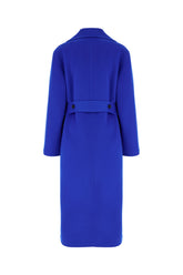 Electric blue wool blend coat -  | Wise
