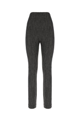 Melange grey stretch wool blend pants -  | Wise