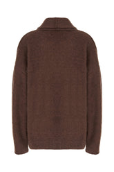 Chocolate wool blend cardigan -  | Wise