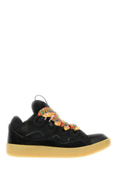 Black leather and fabric Curb sneakers -  | Wise