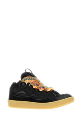Black leather and fabric Curb sneakers -  | Wise