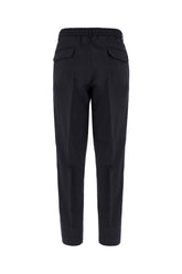 Pantalone in misto cotone stretch blu navy -  | Wise