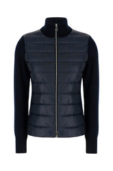 Navy blue nylon Tricot cardigan -  | Wise
