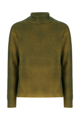 Olive green wool blend reversible sweater -  | Wise