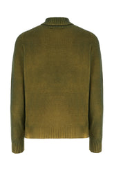 Olive green wool blend reversible sweater -  | Wise