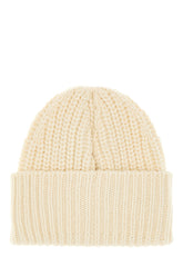 Ivory wool blend beanie hat -  | Wise
