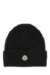Black wool blend beanie hat -  | Wise