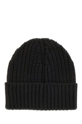 Black wool blend beanie hat -  | Wise