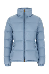 Powder blue polyester Dourbe down jacket -  | Wise