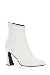 White nappa leather ankle boots -  | Wise