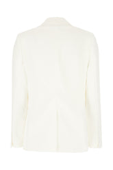 White stretch polyester blazer -  | Wise