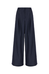Navy blue stretch tencel blend pants -  | Wise