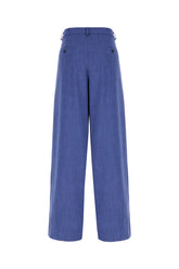 Denim blue stretch viscose blend pants -  | Wise